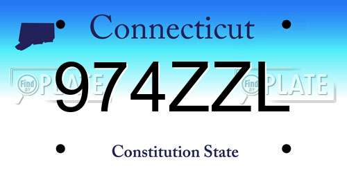 974ZZL Connecticut License Plate