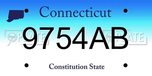 9754AB Connecticut License Plate