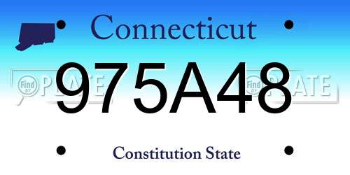975A48 Connecticut License Plate