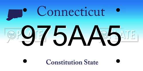 975AA5 Connecticut License Plate
