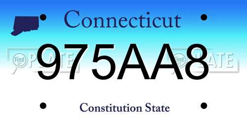 975AA8 Connecticut License Plate