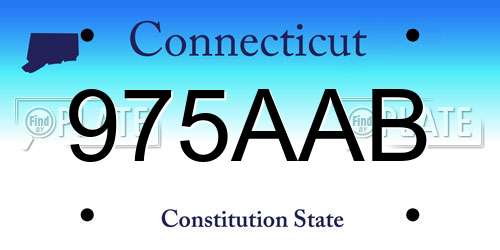 975AAB Connecticut License Plate