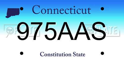 975AAS Connecticut License Plate