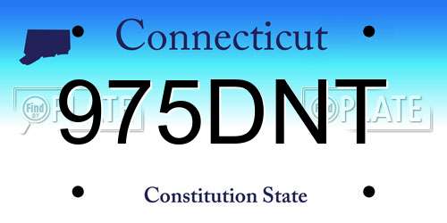 975DNT Connecticut License Plate