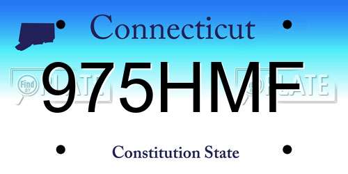 975HMF Connecticut License Plate