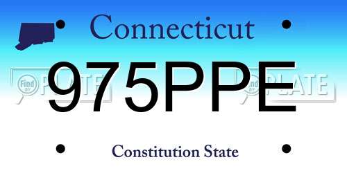 975PPE Connecticut License Plate