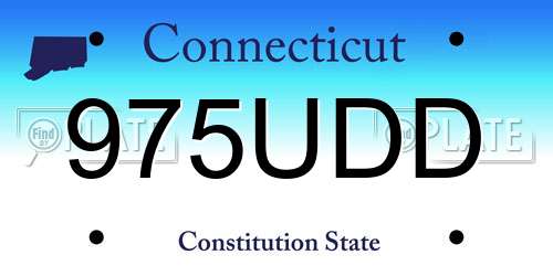 975UDD Connecticut License Plate