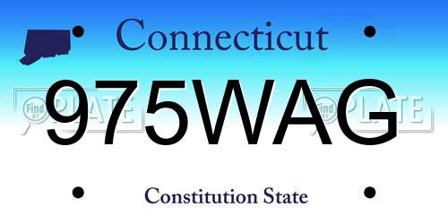 975WAG Connecticut License Plate