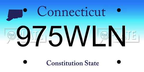 975WLN Connecticut License Plate