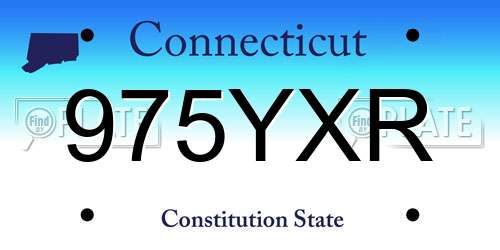 975YXR Connecticut License Plate