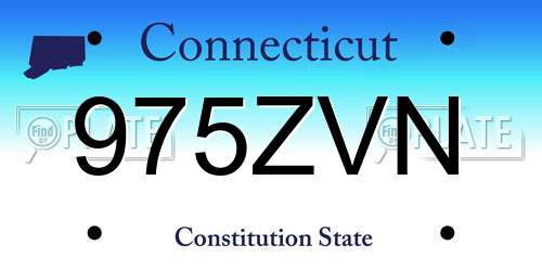 975ZVN Connecticut License Plate