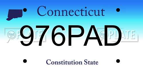 976PAD Connecticut License Plate
