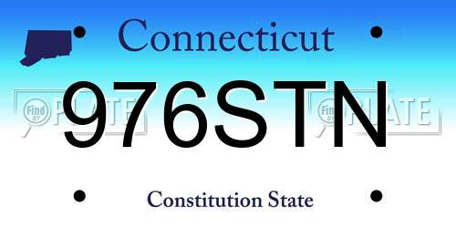 976STN Connecticut License Plate