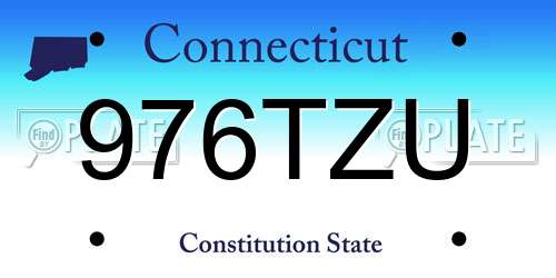 976TZU Connecticut License Plate
