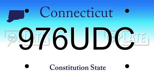 976UDC Connecticut License Plate