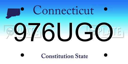 976UGO Connecticut License Plate