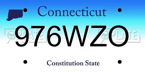 976WZO Connecticut License Plate