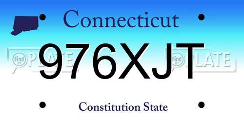 976XJT Connecticut License Plate