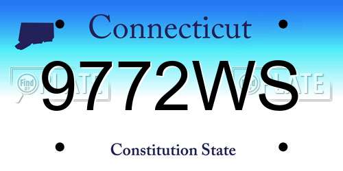 9772WS Connecticut License Plate
