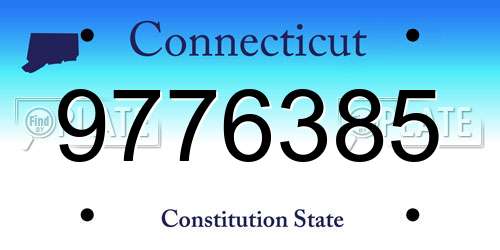 9776385 Connecticut License Plate
