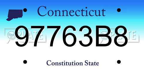 97763B8 Connecticut License Plate