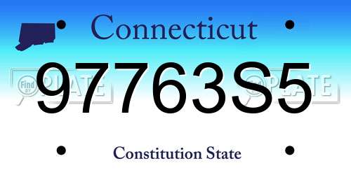 97763S5 Connecticut License Plate