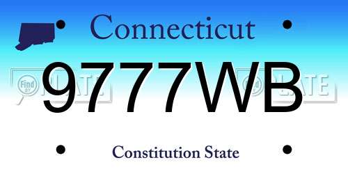 9777WB Connecticut License Plate