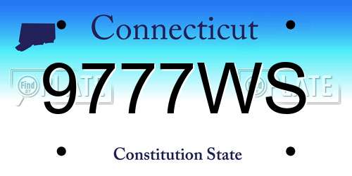 9777WS Connecticut License Plate