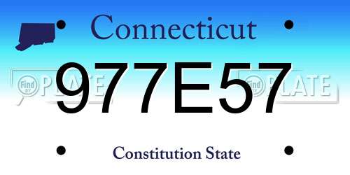 977E57 Connecticut License Plate