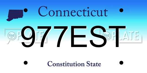 977EST Connecticut License Plate