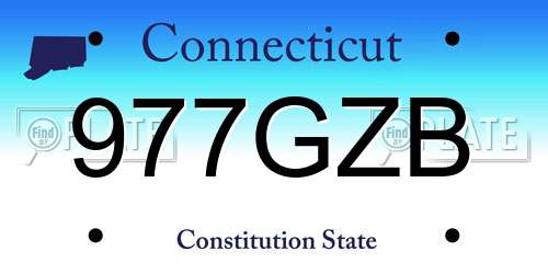 977GZB Connecticut License Plate