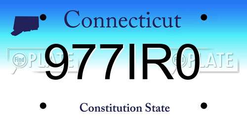 977IR0 Connecticut License Plate