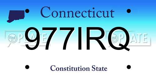 977IRQ Connecticut License Plate