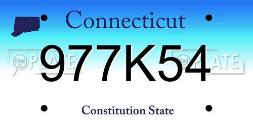 977K54 Connecticut License Plate