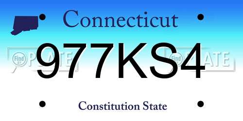 977KS4 Connecticut License Plate