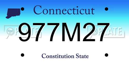 977M27 Connecticut License Plate
