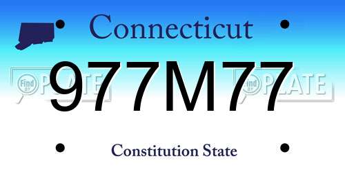 977M77 Connecticut License Plate