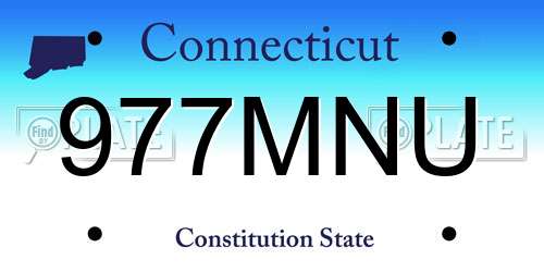 977MNU Connecticut License Plate