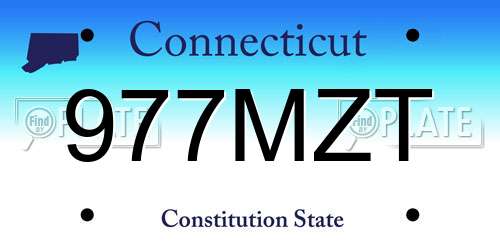 977MZT Connecticut License Plate