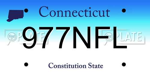 977NFL Connecticut License Plate