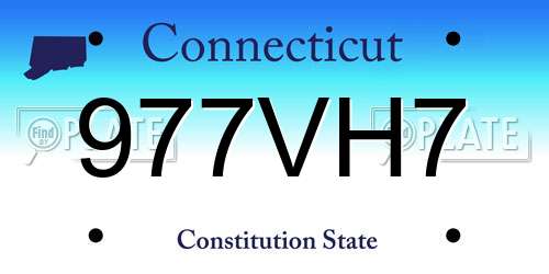 977VH7 Connecticut License Plate