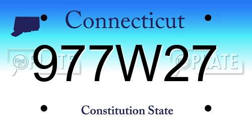 977W27 Connecticut License Plate