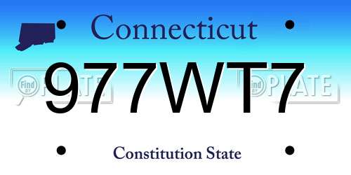 977WT7 Connecticut License Plate