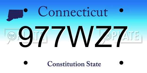 977WZ7 Connecticut License Plate