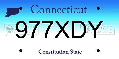 977XDY Connecticut License Plate