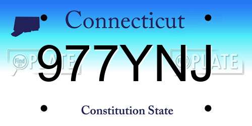 977YNJ Connecticut License Plate