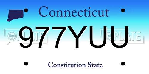 977YUU Connecticut License Plate