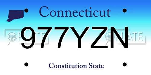 977YZN Connecticut License Plate