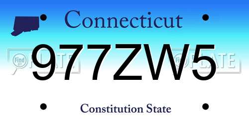977ZW5 Connecticut License Plate