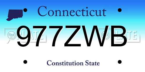 977ZWB Connecticut License Plate